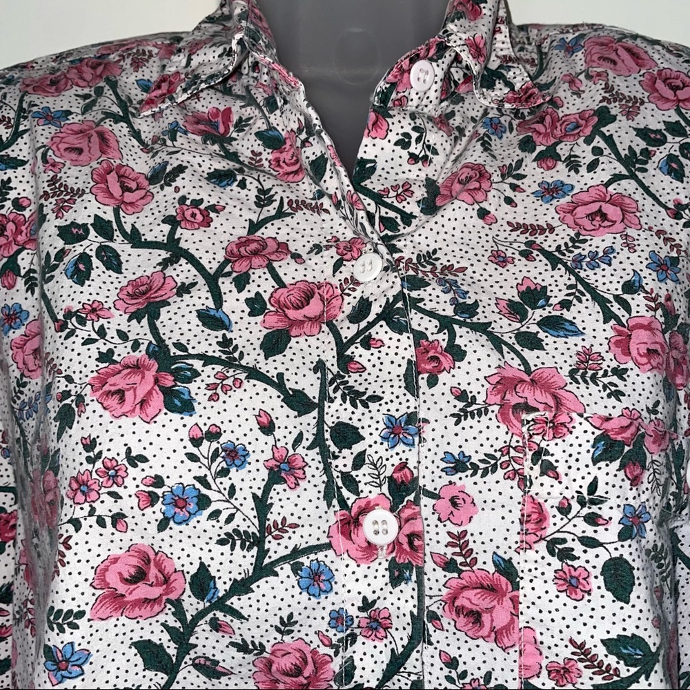 Vintage Mango Button Down Blouse Pattern Floral F… - image 4